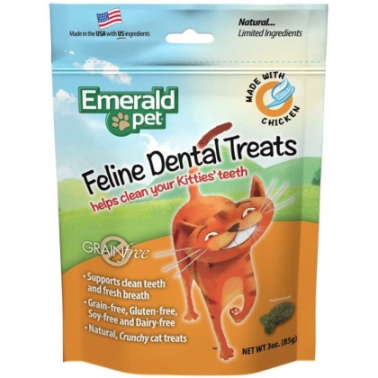 Emerald Pet Feline Dental Treats Chicken Flavor - 3 oz