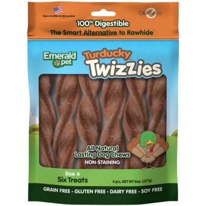 Emerald Pet Turducky Twizzies Natural Dog Chews - 6 count