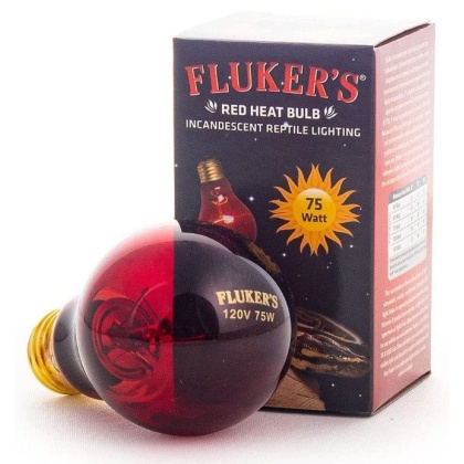 Flukers Red Heat Incandescent Bulb - 75 Watt