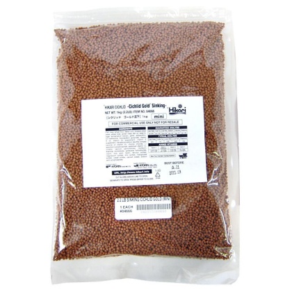 Hikari Cichlid Gold Color Enhancing Sinking Fish Food - Mini Pellet - 2.2 lbs