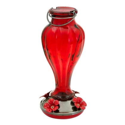 More Birds Blossom Glass Hummingbird Feeder - 25 oz capacity