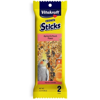 Vitakraft Crunch Sticks Apricot & Peach Cockatiel Treats - 2 Pack