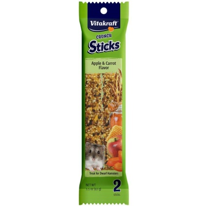 Vitakraft Crunch Sticks for Dwarf Hamsters - Apple & Carrot Flavor - 2 Pack