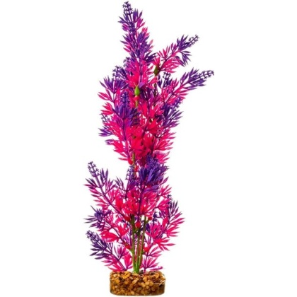 GloFish Plastic Aquarium Plant - Purple/Pink - Large