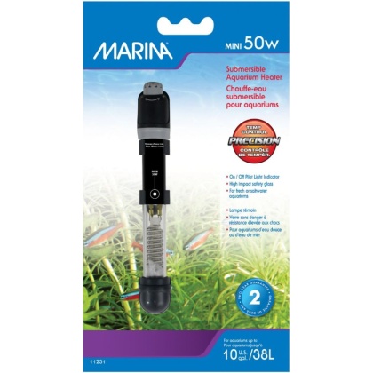 Marina Mini Submersile Aquarium Heater - 50 Watts