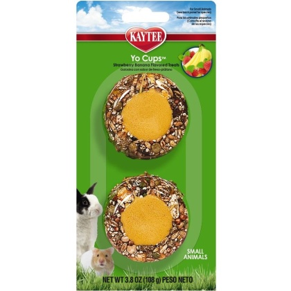 Kaytee Fiesta Strawberry Banana Yogurt Cup - Small Animals - 3.8 oz