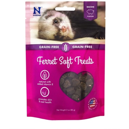 N-Bone Ferret Soft Treats - Bacon Flavor - 3 oz