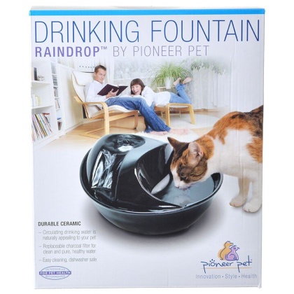 Pioneer Raindrop Ceramic Drinking Fountain - Black - 60 oz