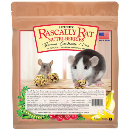 Lafeber Nutritionally Complete Adult Rat Food with Bananas Cranberries And Peas  - 2.5 lbs
